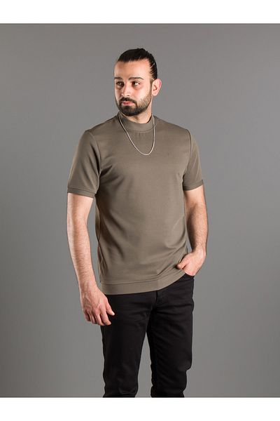 ZEKİ ÖZER Ανδρικό μπλουζάκι Χακί Half Turtle Soft