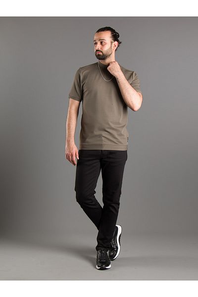 ZEKİ ÖZER Ανδρικό μπλουζάκι Χακί Half Turtle Soft