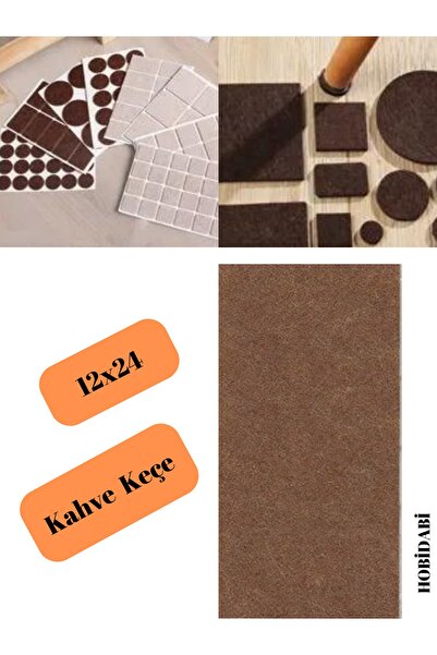 HOBİDABİ Yapışkan Mobilya Dikdörtgen Keçe 12 Mm X 24 Mm