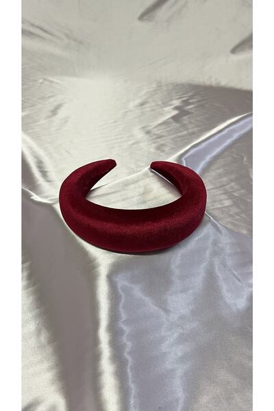 MegssStore Coroană/bandă de păr din catifea roșie groasă