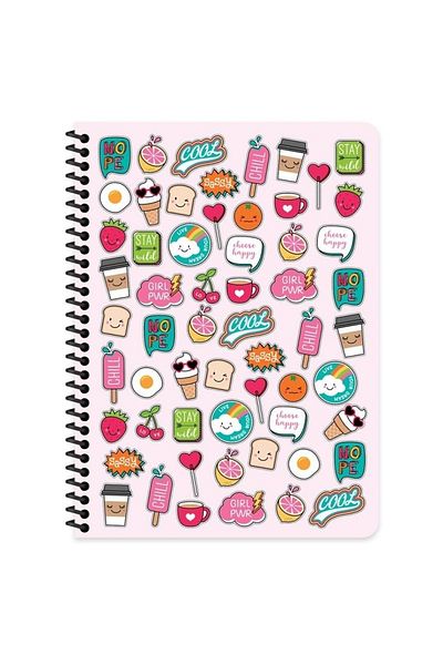 KESKİN COLOR CHECKED 16x22 CM 80 SHEETS PLASTIC COVER WIRE NOTEBOOK 60 GRAM WHITE PAGE