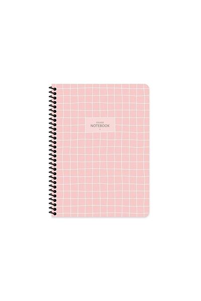 KESKİN COLOR STRIPED 16x22 CM 80 SHEETS PLASTIC COVER WIRE NOTEBOOK 60 GRAM WHITE PAGE COFFEE