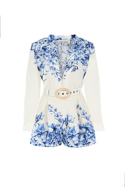Urban Muse Floral Patterned Linen Shorts & Shirt Set