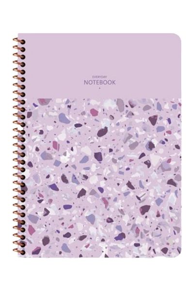 KESKİN COLOR دفتر ملاحظات مربع 16 × 22 سم 80 ورقة بغطاء بلاستيكي سلكي 60 جرام صفحة بيضاء تيرازو