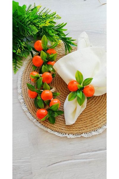 CWolf Tangerine Bunch 6-Piece Napkin Ring