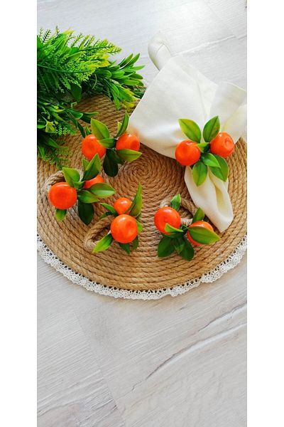 CWolf Tangerine Bunch 6-Piece Napkin Ring