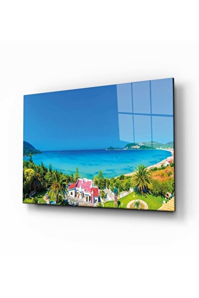 Rosyvien Deniz, Sahil, Ağaç Ve Doğa Manzarası Cam Tablo, Ev Ve Ofis Duvar Dek...