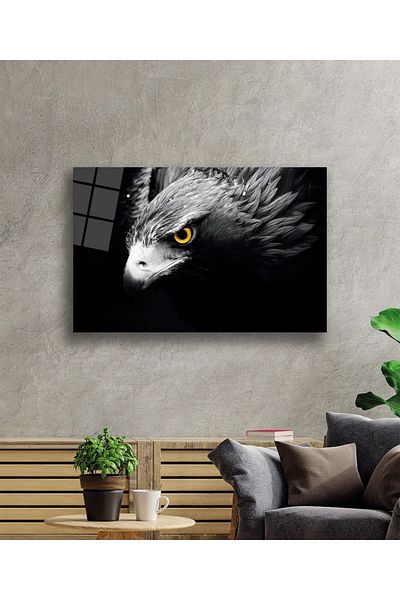 Rosyvien Eagle Portrait Wild Nature Landscape Glass Painting, Home and Office Wall Decor, Gift, Tempered Glass