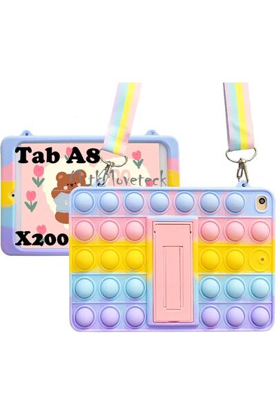m.tk moveteck Samsung Galaxy Tab A8 10.5 Inç Sm-x200 Uyumlu Kılıf Popit Sevim...