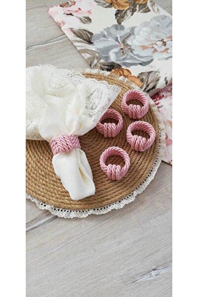 CWolf Pink Cord 6-Piece Napkin Ring Ring