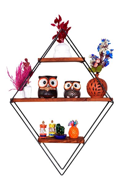 Tahta Bahçesi Wooden Decorative Wire Shelf And Spice Rack Tbbhrt2