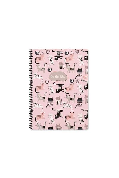 KESKİN COLOR STRIPED 16x22 CM 80 SHEETS CARTON COVER WIRE NOTEBOOK 60 GRAM WHITE PAGE ANIMAL FRİENDS
