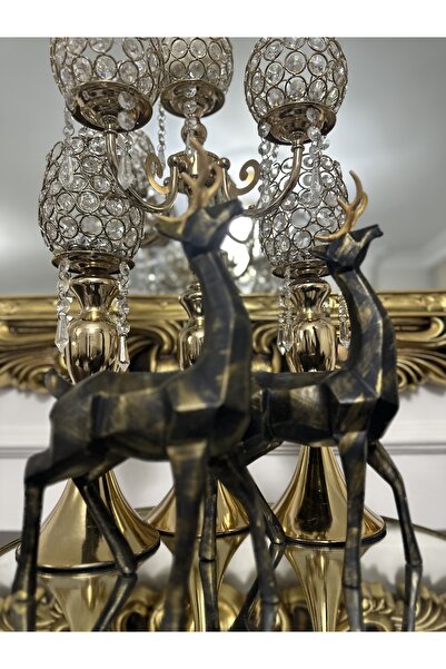 busraconcept Geyik biblo heykel 2 li set