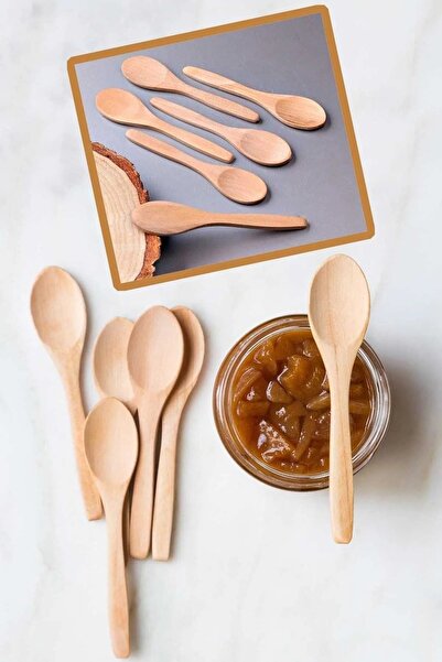 Homerest 6 Adet Bambu Lüx Baharat Şeker Reçel Kaşığı, Ahşap Tatlı Kaşığı Şeke...