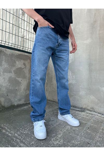 No362 STRAIGHT DARK BLUE BAGGY PANT
