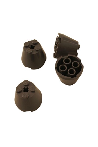 LEGO Original Accessory Moc Custom Creator Cone 4 X 4 X 2 Cone Dark Grey 2Pcs...