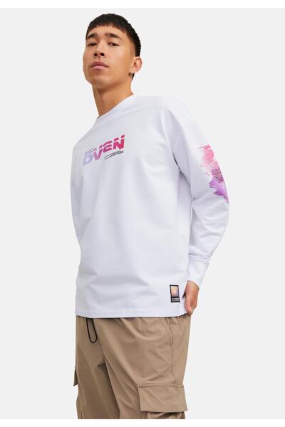 Jack & Jones Digitaler, entspannter Pullover mit Kapuze und Kapuze