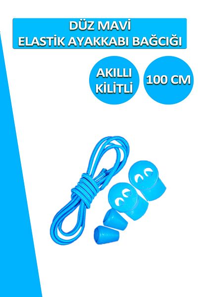 Dopar Lucky Blue Elastic Flat Shoelaces Smart Locking Laces 100 Cm