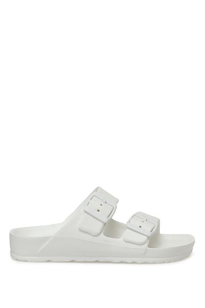 Polaris Papuci albi originali pentru femei, confortabili, moale, ajustabili, zilnic acasă, muncă, plajă, piscină, birou