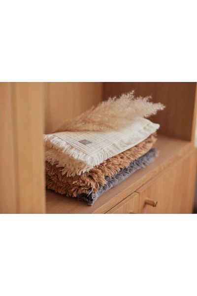JUNİPERUS 4 Layer Ecru Fringed Multi-Purpose Muslin Cloth Cover Blanket