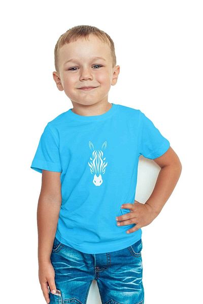 Zeron Tasarım Zebra Printed Crew Neck Children's T-Shirt Bll2923