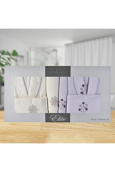 Fiesta Elite Velvet Jacquard 3D Κεντητό Σετ Μπουρνούζι 6 τμχ.