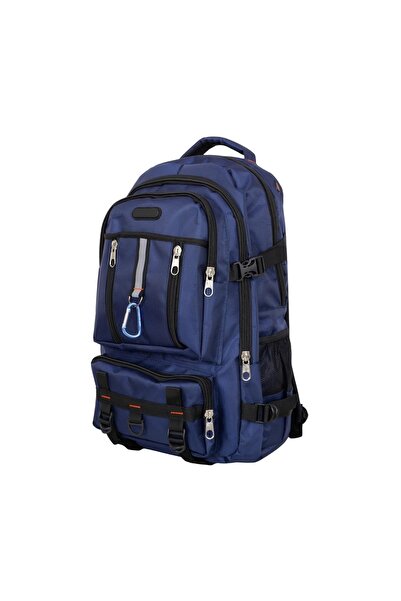 Bagacar Lacivert Dağcı Seyahat Sırt Çantası 60 Lt 17" Laptop Bölmeli