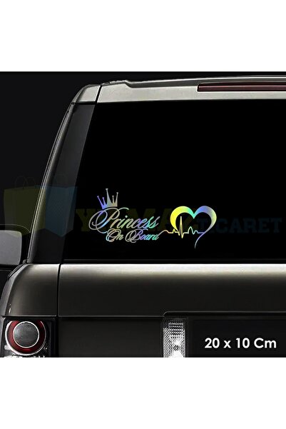 yılmazetic Arabada Prenses Var  Araba Uyumlu  Oto Sticker Yapıştırma Etiket Ç...