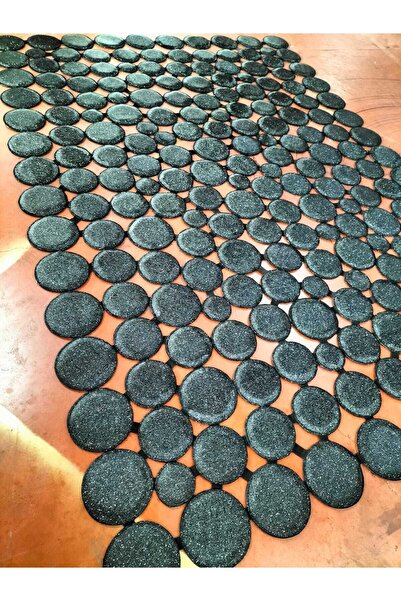 Victory Leather Carpet Spc Model Özel Tasarım Siyah Simli Cilt Deri Halı