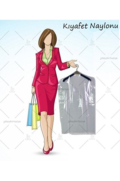 JokeyKırtasiye Omuzlu Askılık Yuvalı 60x90cm Kuru Temizleme - Dolap Içi Şeffaf Saklama Naylonu (10ADET)