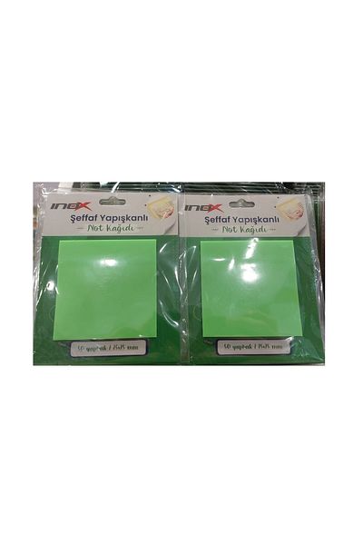 inox Green Transparent Note Paper - 75X75, Adhesive, 09674-24 Pieces