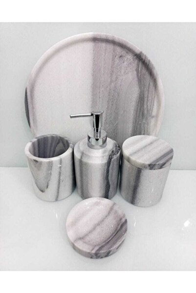 Sümeyra Marble Art مرمرة - طقم حمام رخام باللون الأبيض الطبيعي مع التدرج الرم...