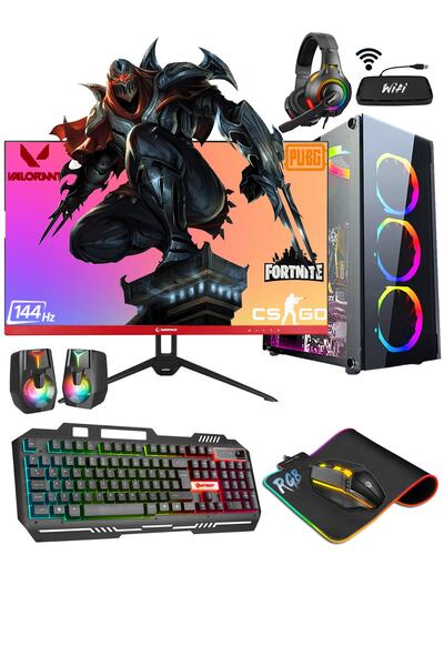 Zeiron Vega S5 I5-3470 8gb 128gb Ssd+320gb Hdd Gtx1650 24" 144hz Oyuncu Masaü...