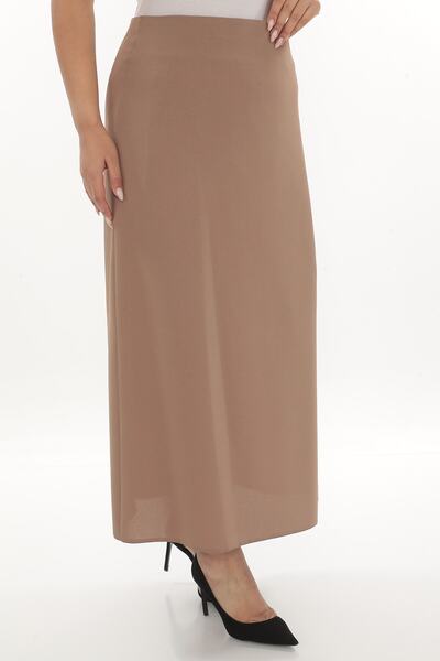 SORALLİNE Women's Bell Skirt 778 Etamine Pattern Summer Chickpea Color