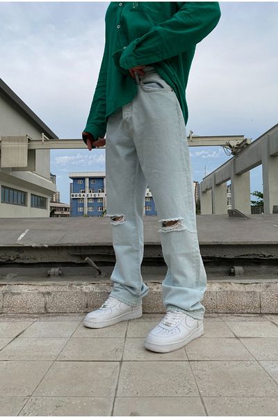 corfixman Παντελόνι Baggy Fit με σχισίματα και εφέ αποκομμένης χιονιού