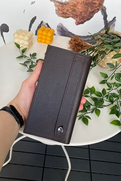 Modica Women's Brown Wallet Genuine Leather Long Wallet with Phone Compartment, Magnet and Handband |   Verona