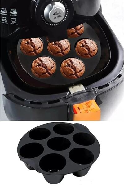 Kaşbaşı Home Airfryer Silikon Muffin Kek Kalıbı 7 Gözlü Hava Fritözü Kek Ve Ç...
