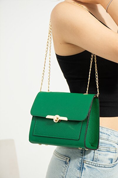 ESTUTE Γυναικεία τσάντα ώμου με λουράκι αλυσίδας