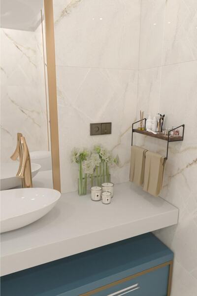 MSAĞWOODS Bathroom Sink Hand Towel Holder Wood-metal Organizer Wall Shelf Home Gift Luxury