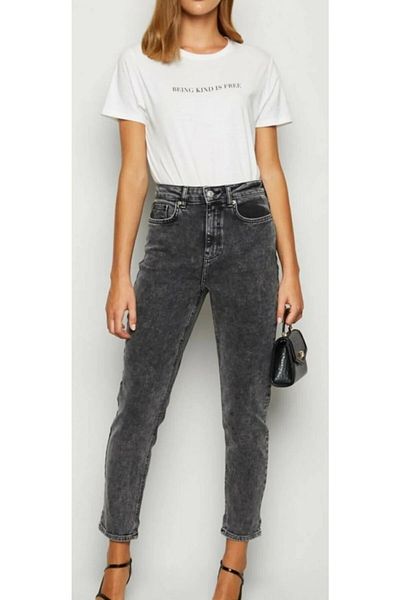 Tebessüm Life Ramrod Smoked Boyfriend Jean Γυναικείο Colorfast Mom Gatherer Τζιν παντελόνι