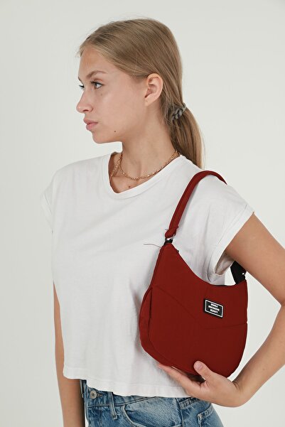 SHAKA Claret Red U34 Single Zipper Compartment Canvas Fabric Women's Daily Ba...