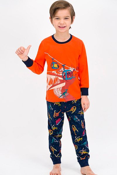 ROLY POLY Rolypoly Winter Dinos Orange Boy Pajama Set