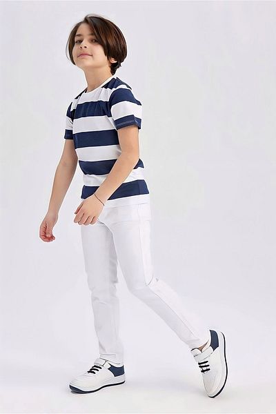Çello mello White Gabardine Lycra Trousers