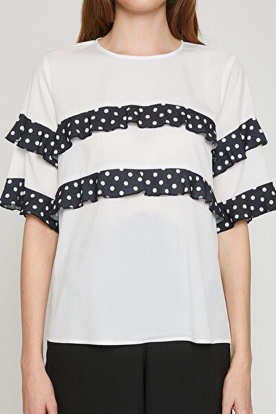 Koton Γυναικεία Λευκή Μπλούζα 8YAF60452FW