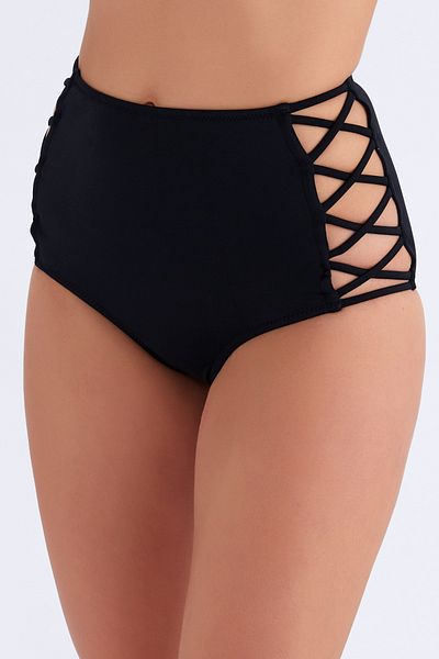 AYYILDIZ Bikini Bottom - Black - Plain