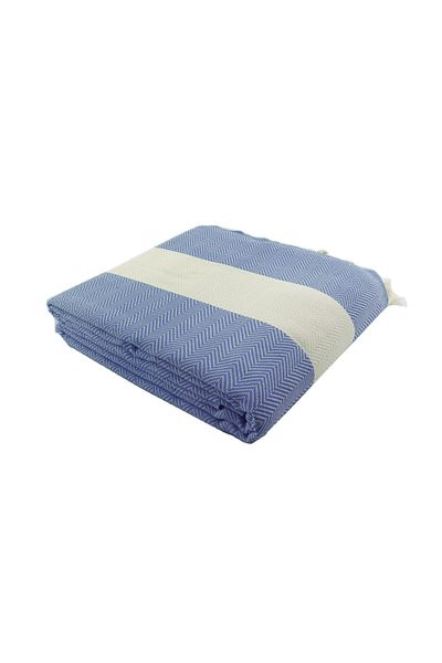 Bedinn Peshtemal Pique Fish Back Blue