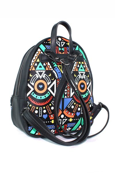 Housebags Μαύρο ριγέ γυναικείο σακίδιο πλάτης 137