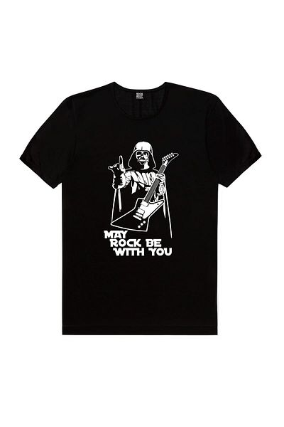 ROCKANDROLL Tricou negru cu mânecă scurtă Rocker Darth Vader