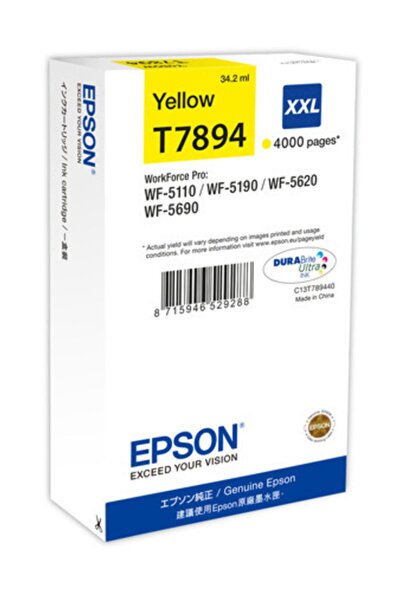 EPSON Γνήσιο Δοχείο Μελάνης Epson T7894 / C13T789440, Κίτρινο, 4000 σελίδες