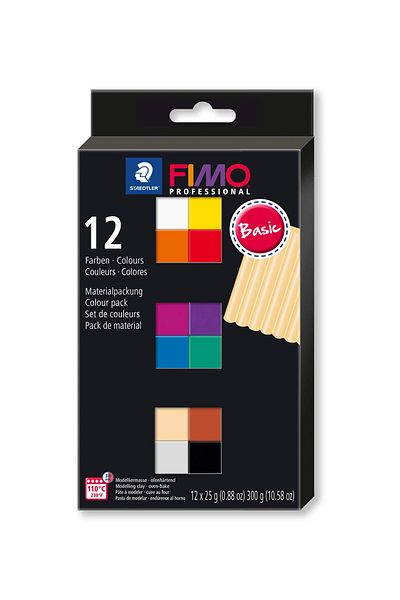 Staedtler 8043 C12-1 Set Modeling Clay Fımo® Professional (25 Grams -12 Blocks) Multi Pack